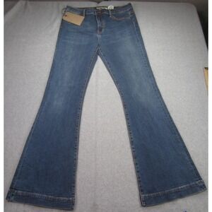 Stetson Jeans Womens 14 Long Blue High Rise Flare Stretch Western Cowboy